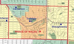 Prince of Wales Secondary School Catchment Map