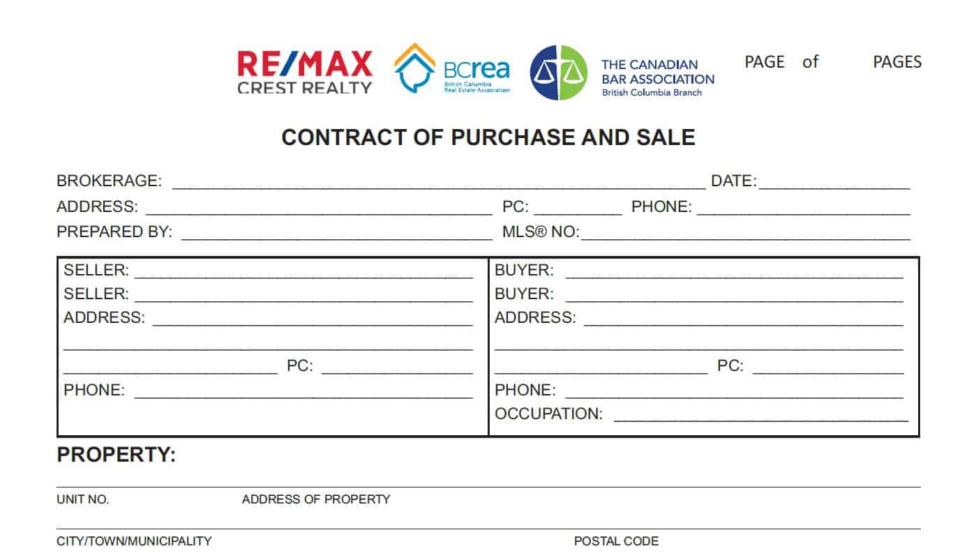 contract of purchase and sale bc