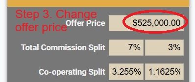 cost of selling a house in bc calculation. step 3. change offer price.
